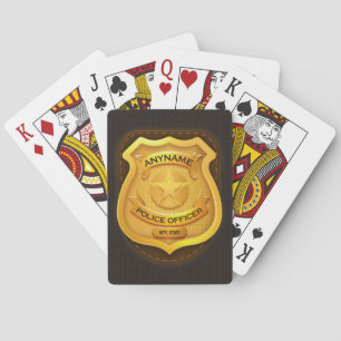 Personeelsagent Sheriff Cop NAME Badge Pokerkaarten