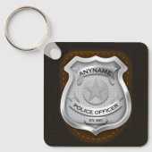 Personeelsagent Sheriff Cop NAME Badge Sleutelhanger (Voorkant)