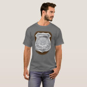 Personeelsagent Sheriff Cop NAME Badge T-shirt (Voorkant volledig)