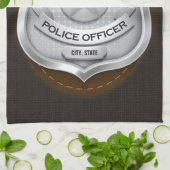 Personeelsagent Sheriff Cop NAME Badge Theedoek (Gevouwen)