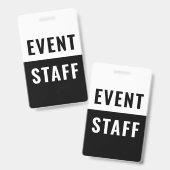 Personeelsbadge evenementen badge (Voor- en achterkant)