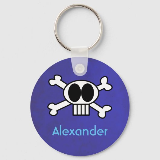 Personeelsbeenderen Cute Skull en Crossbones Sleutelhanger (Voorkant)
