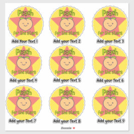 Personeelsbelonende Stickers voor peach-fruitleraa