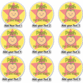 Personeelsbelonende Stickers voor peach-fruitleraa