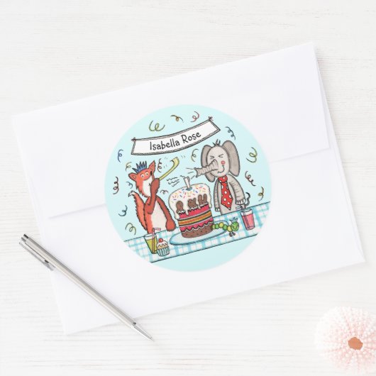 Personeelsdieren Ronde Sticker (Envelop)