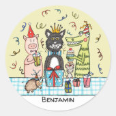 Personeelsdieren Ronde Sticker (Voorkant)