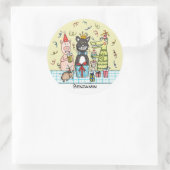 Personeelsdieren Ronde Sticker (Tas)