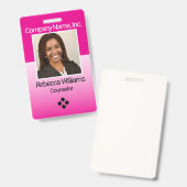 Personeelsfoto Badge - Roze (Voor- en achterkant)