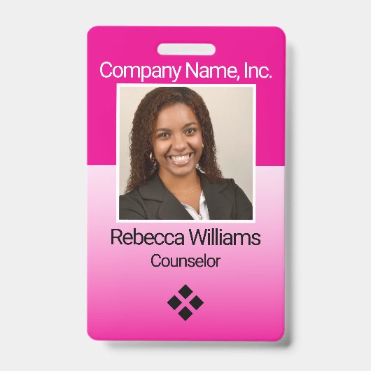 Personeelsfoto Badge - Roze (Voorzijde)