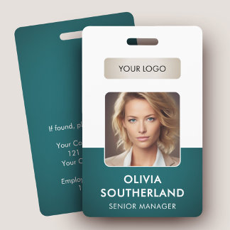 Personeelsfoto bedrijfslogo groene beveiligings-ID Badge