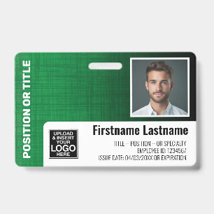 Personeelsfoto ID logo streepjescode modern linnen Badge