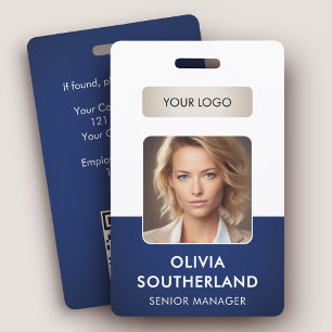 Personeelsfoto ID met QR-code en bedrijfslogo Badge