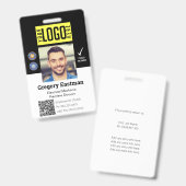 Personeelsfoto ID QR-code Zwart Badge (Voor- en achterkant)