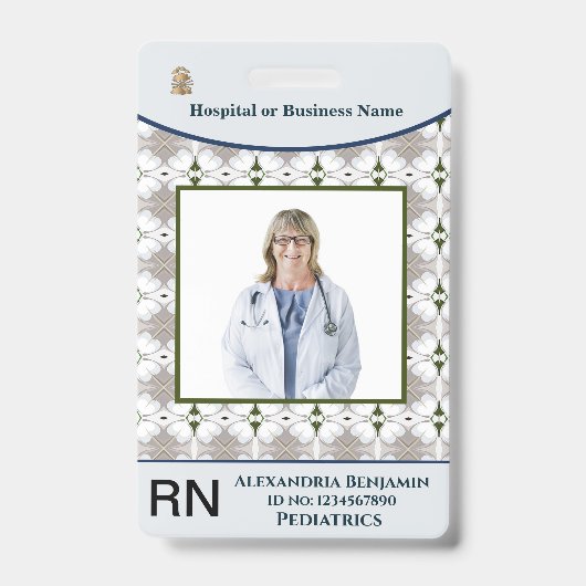 Personeelsfoto Naam Barcod Logo Aangepaste ID Badge (Voorzijde)