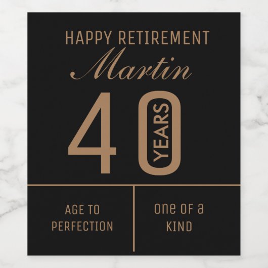 Personeelsjaren service-uittredingpartij wijn etiket (Enkel label)