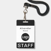 Personeelskaart met logo badge (Voorzijde met lanyard)