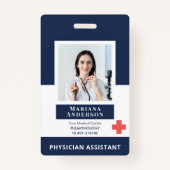 Personeelsleden Logo en foto blauw Badge (Voorkant)