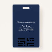 Personeelsleden Logo en foto blauw Badge (Achterkant)