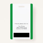 Personeelsleden Logo en foto-ID Slecht Badge (Achterkant)