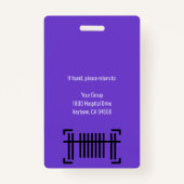 Personeelsleden Logo en foto-ID Slecht Badge (Achterkant)