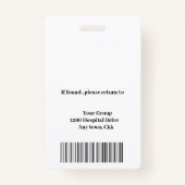 Personeelsleden Logo en foto-ID Slecht Badge (Achterkant)