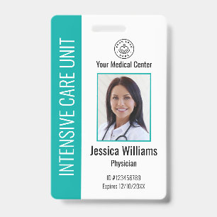 Personeelsleden Logo Foto Blauwgroen ID Badge