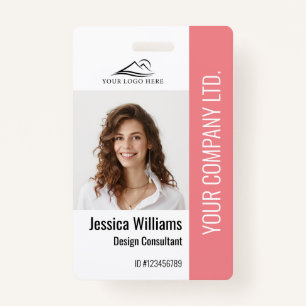 Personeelsleden roze ID Badge