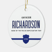 Personeelsleden van de politie met een blauwe lijn keramisch ornament (Links)