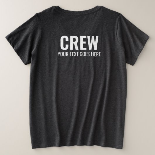 Personeelsleden voor- en achterafdrukken grote maat t-shirt (Design achterkant)