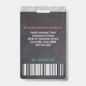 Personeelslid Docent School Logo Barcode Afbeeldin Badge (Achterkant)