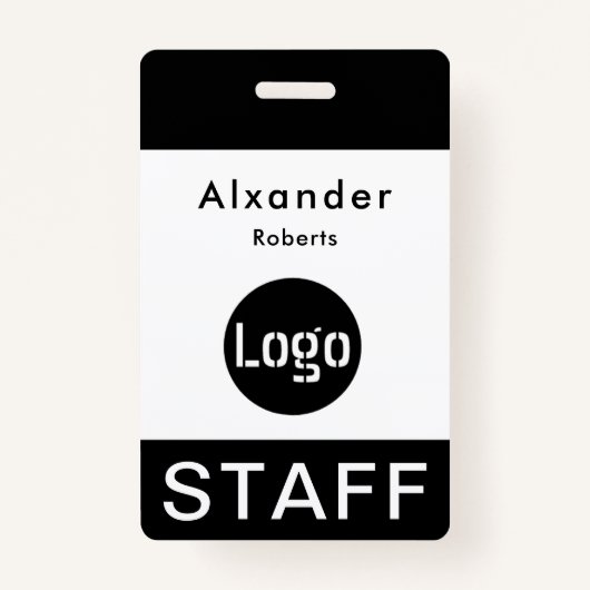 Personeelsnaam badge Aangepaste Logo (Voorkant)