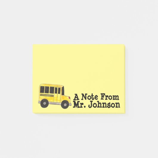 Personeelsonderwijs op de Gele School Bus Post-it® Notes (Voorkant)