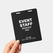 Personeelspas Event Staff Backstage Badge (Handheld)