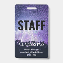 Personeelspas Zwart All Access Muziekfestival Conc