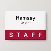 Personeelspeld Achternaam Badge 3,5 inch Button Do (Voorkant)