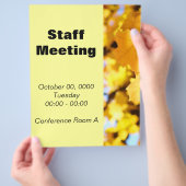 Personeelsvergadering Flyers Gele Herfstbladeren K (Hand)