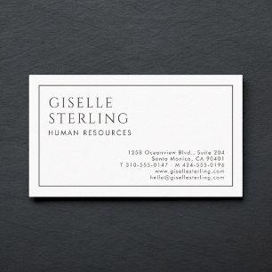 Personeelszaken Luxe Minimalistisch Zwart Wit Visitekaartje