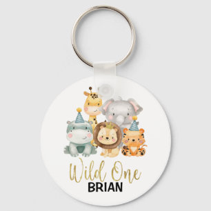 Personeelszaken met één Safari Animals Key Ring Sleutelhanger
