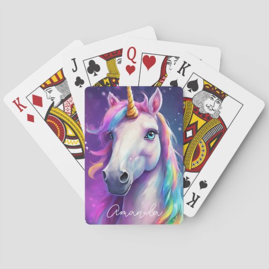 Personised unicorn memory pokerkaarten (Achterkant)