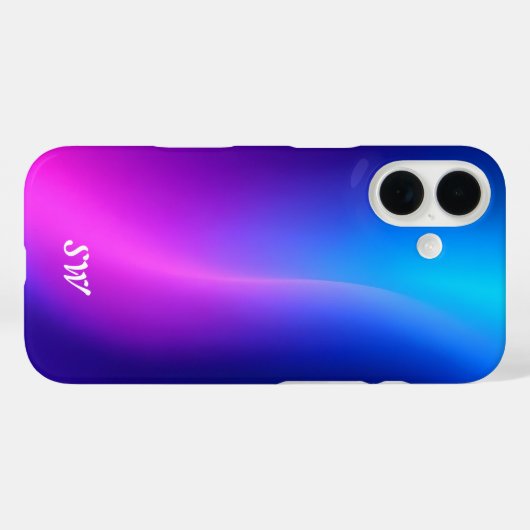 Personized Blue Modern iPhone Case (Achterkant (horizontaal))