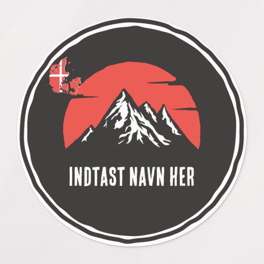 Personlicht van navn Danmark rundt design Labels (Design 1)