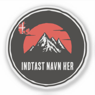 Personlicht van navn Danmark rundt design Sticker