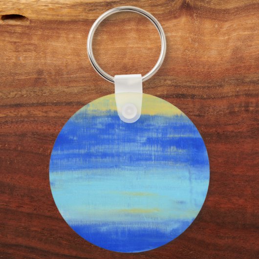 Personlized Button Keychain  "At the Beach" Blue (Achterkant)