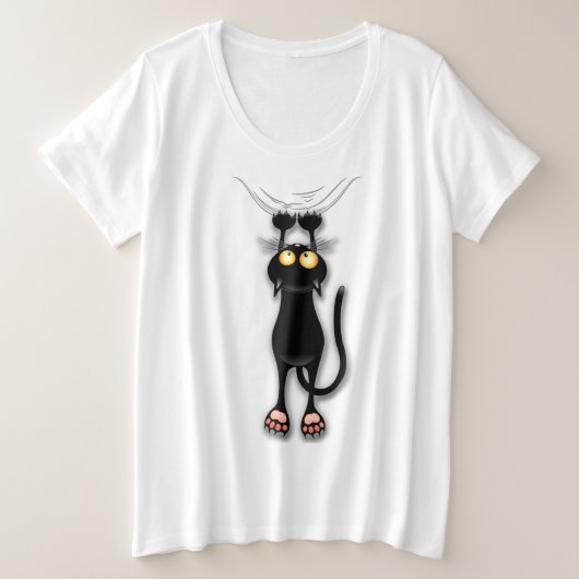 Personnage de chat drôle grattant le tissu (Design devant)