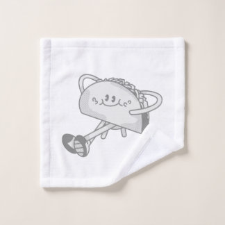 Personnage de mascotte de taco vert mignon qui mar