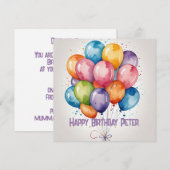 personnage Joyeux anniversaire carte ballon ballon (Devant / Derrière)