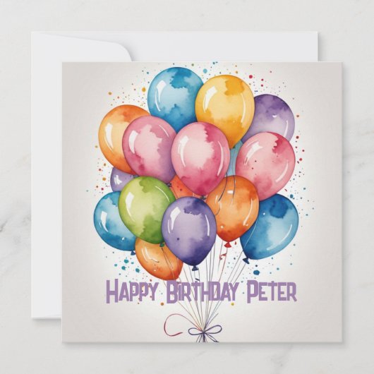 personnage Joyeux anniversaire carte ballon ballon (Devant)