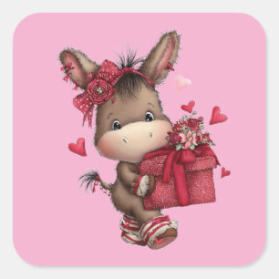 Personnage Kawaii de la Saint-Valentin Autocollant