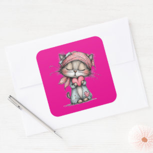 Personnage Kawaii de la Saint-Valentin Autocollant