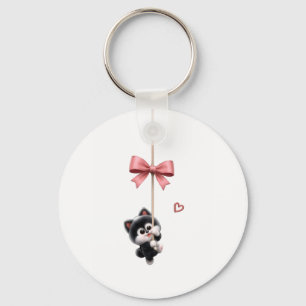Personnage Mignon avec Porte-Clés Ruban Rose - Ado